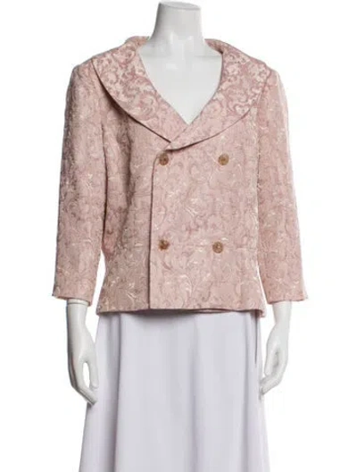 Pre-owned Neiman Marcus Jacquard Printed Jacket In Pink