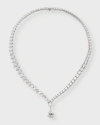 NEIMAN MARCUS LAB GROWN DIAMONDS LAB GROWN DIAMOND 18K WHITE GOLD PEAR AND ROUND NECKLACE, 17"L, 36.26CTW