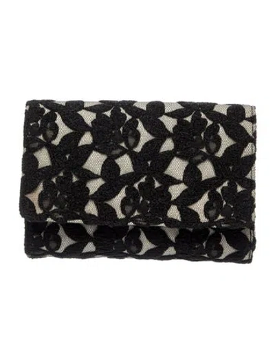 Pre-owned Neiman Marcus Lace Clutch In Black