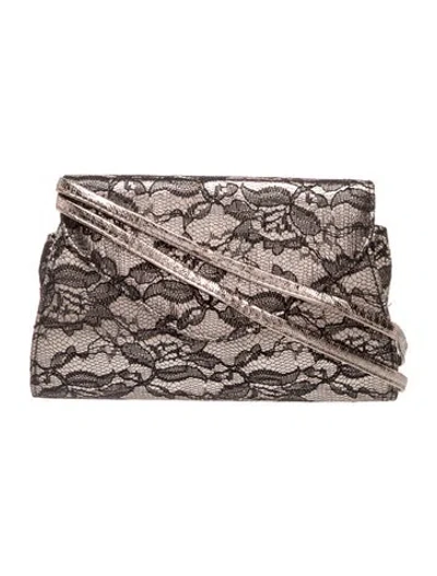Pre-owned Neiman Marcus Lace Evening Bag In Metallic/silver