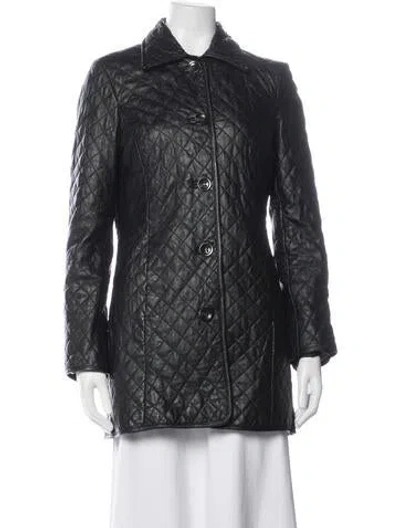 Pre-owned Neiman Marcus Lamb Leather Coat In Black