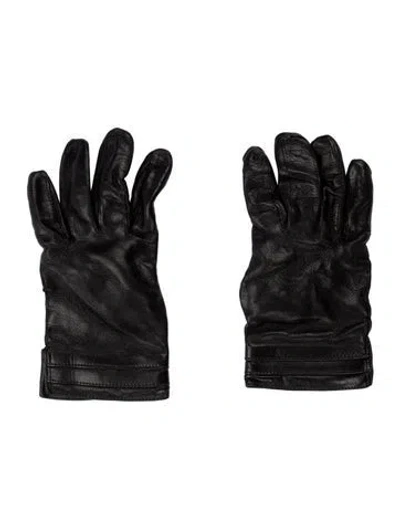Pre-owned Neiman Marcus Lamb Leather Gloves In Black