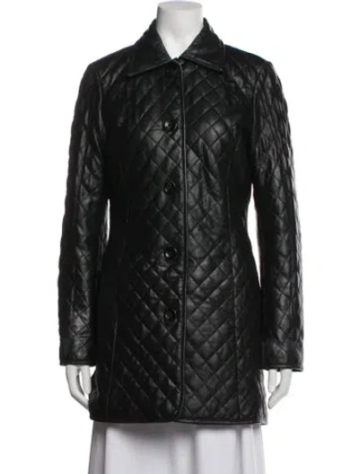 Pre-owned Neiman Marcus Lamb Leather Jacket In Black