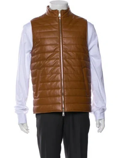 Pre-owned Neiman Marcus Lamb Leather Vest In Brown