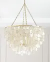 Neiman Marcus Large Aurora 6-light Chandelier In Whte/gold