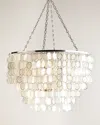 Neiman Marcus Large Aurora 6-light Chandelier In Wht/slvr