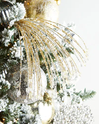 Neiman Marcus Large Silver And Gold Spray In Animal Print