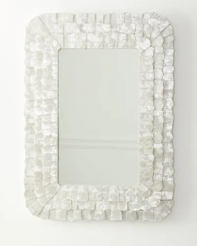 Neiman Marcus Layered Capiz Mirror - 50" In White