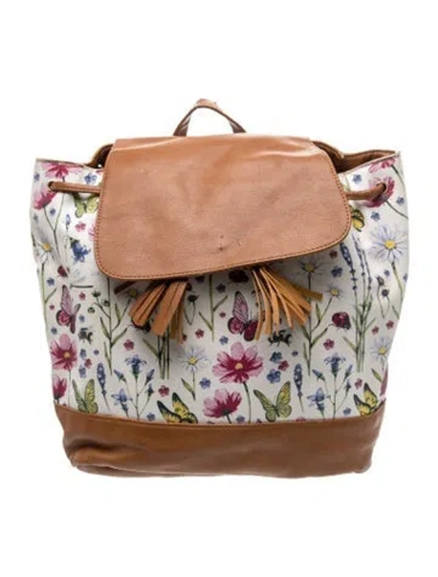 Pre-owned Neiman Marcus Leather Backpack In Neutrals