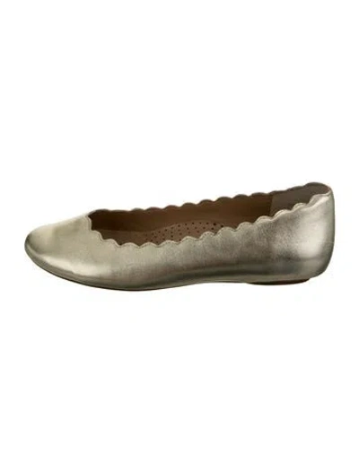 Pre-owned Neiman Marcus Leather Ballet Flats In Green