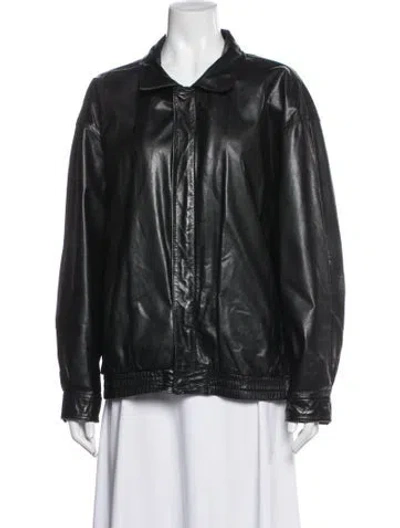 Pre-owned Neiman Marcus Leather Biker Jacket In Black