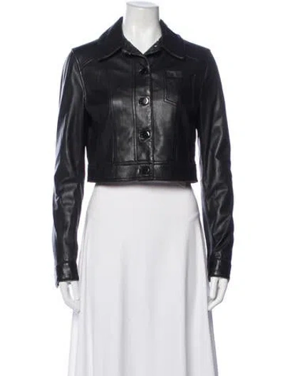 Pre-owned Neiman Marcus Leather Biker Jacket In Black