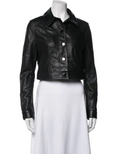 Pre-owned Neiman Marcus Leather Biker Jacket In Black