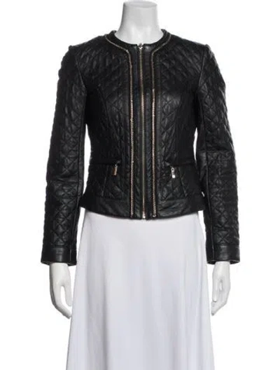 Pre-owned Neiman Marcus Leather Biker Jacket In Black