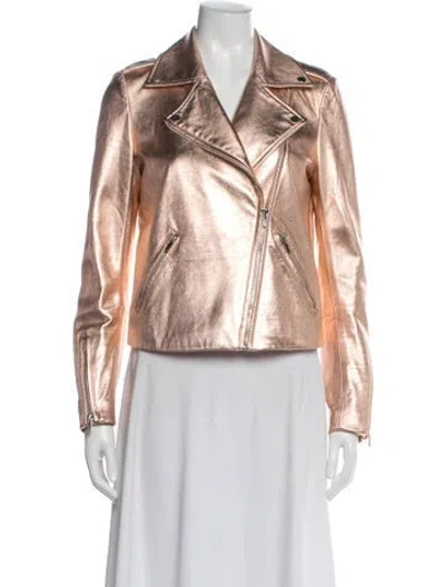 Pre-owned Neiman Marcus Leather Biker Jacket In Brown