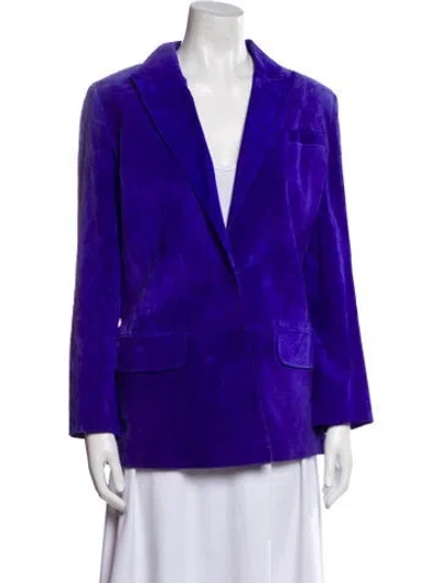 Pre-owned Neiman Marcus Leather Blazer In Blue
