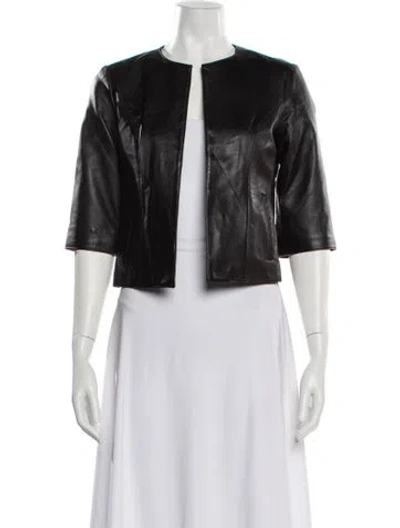 Pre-owned Neiman Marcus Leather Bolero In Black