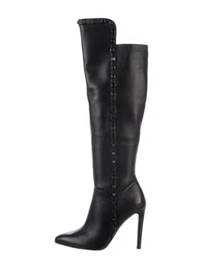 Pre-owned Neiman Marcus Leather Boots In Black