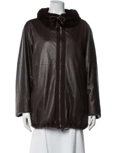 Pre-owned Neiman Marcus Leather In Brown
