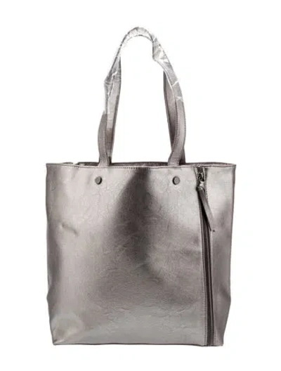 Pre-owned Neiman Marcus Leather Bucket Bag In Gray