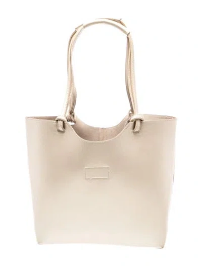 Pre-owned Neiman Marcus Leather Bucket Bag In Metallic/neutrals