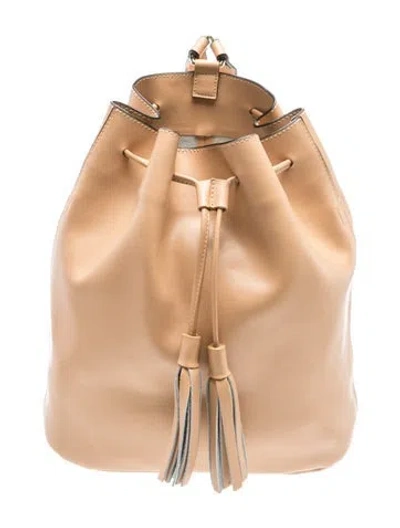 Pre-owned Neiman Marcus Leather Bucket Bag In Neutral