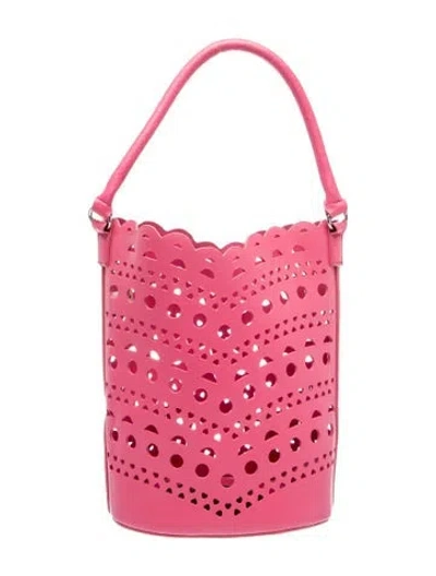 Pre-owned Neiman Marcus Leather Bucket Bag In Pink