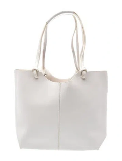 Pre-owned Neiman Marcus Leather Bucket Bag In White