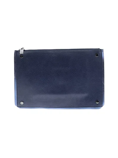 Pre-owned Neiman Marcus Leather Clutch In Blue