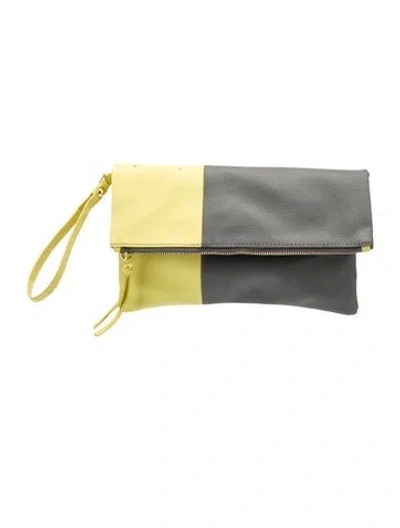 Pre-owned Neiman Marcus Leather Clutch In Yellow