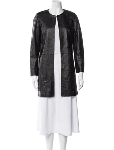 Pre-owned Neiman Marcus Leather Coat In Black