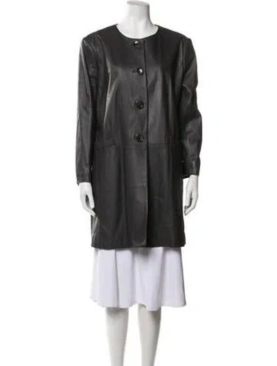 Pre-owned Neiman Marcus Leather Coat In Black