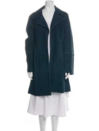 Pre-owned Neiman Marcus Leather Coat In Blue