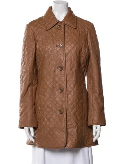 Pre-owned Neiman Marcus Leather Coat In Brown