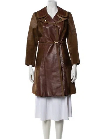Pre-owned Neiman Marcus Leather Coat In Brown