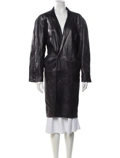 Pre-owned Neiman Marcus Leather Coat In Purple