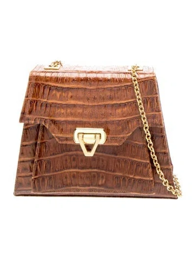 Pre-owned Neiman Marcus Leather Crossbody Bag In Brown