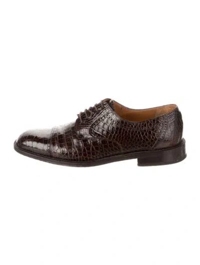 Pre-owned Neiman Marcus Leather Derby Shoes In Brown