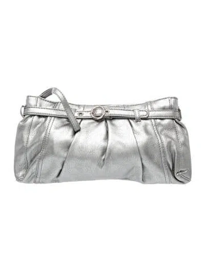 Pre-owned Neiman Marcus Leather Evening Bag In Silver