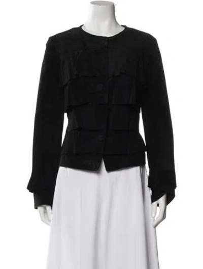 Pre-owned Neiman Marcus Leather Evening Jacket In Multi