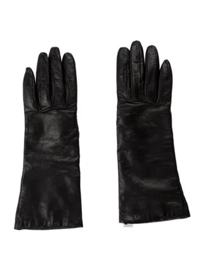 Pre-owned Neiman Marcus Leather Gloves In Black