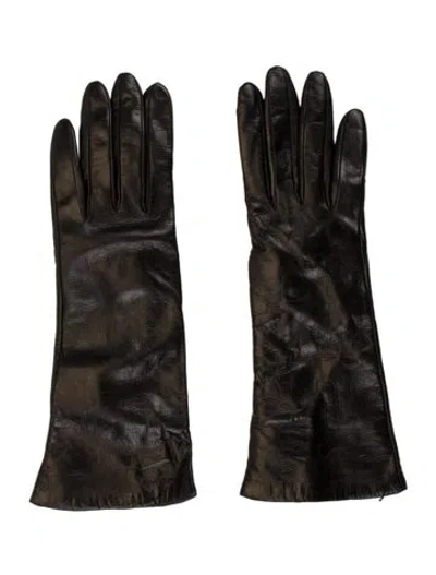 Pre-owned Neiman Marcus Leather Gloves In Black