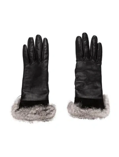 Pre-owned Neiman Marcus Leather Gloves In Black