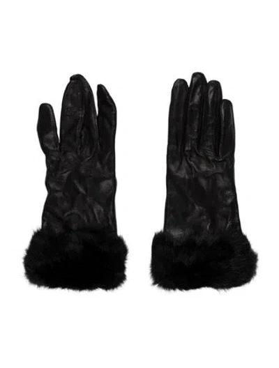 Pre-owned Neiman Marcus Leather Gloves In Black