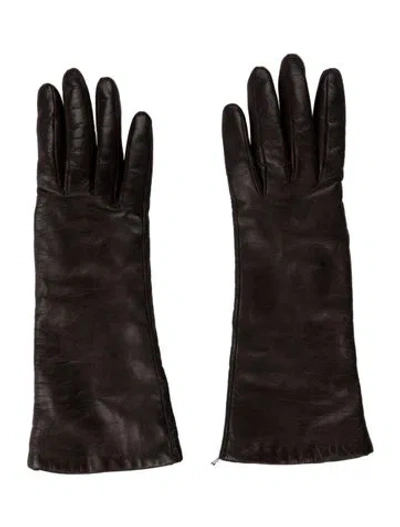 Pre-owned Neiman Marcus Leather Gloves In Brown