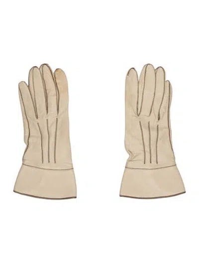 Pre-owned Neiman Marcus Leather Gloves In Neutral
