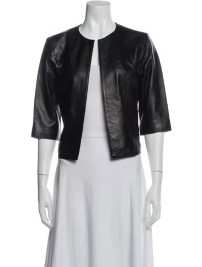 Pre-owned Neiman Marcus Leather Jacket In Black