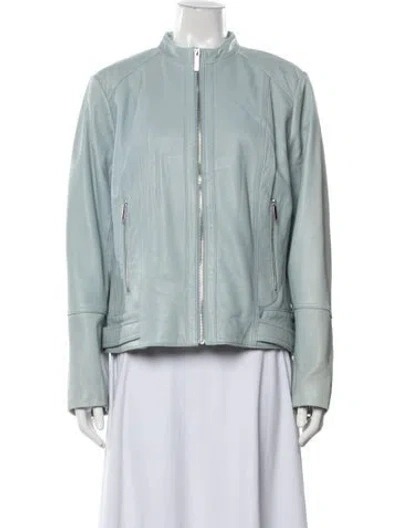 Pre-owned Neiman Marcus Leather Jacket In Blue