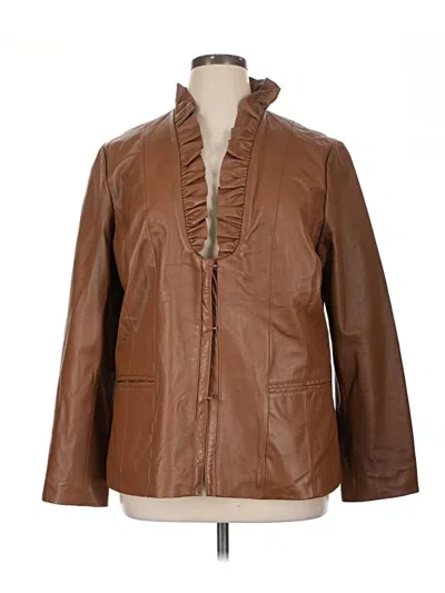 Pre-owned Neiman Marcus Leather Jacket In Brown
