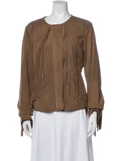 Pre-owned Neiman Marcus Leather Jacket In Brown
